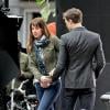 Fifty Shades of Grey : Jamie Dornan et Dakota Johnson complice sur le tournage, le 19 décembre 2013 à Vancouver