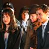 Fifty Shades of Grey : Jamie Dornan et Dakota Johnson souriants sur le tournage, le 17 janvier 2014 à Vancouver