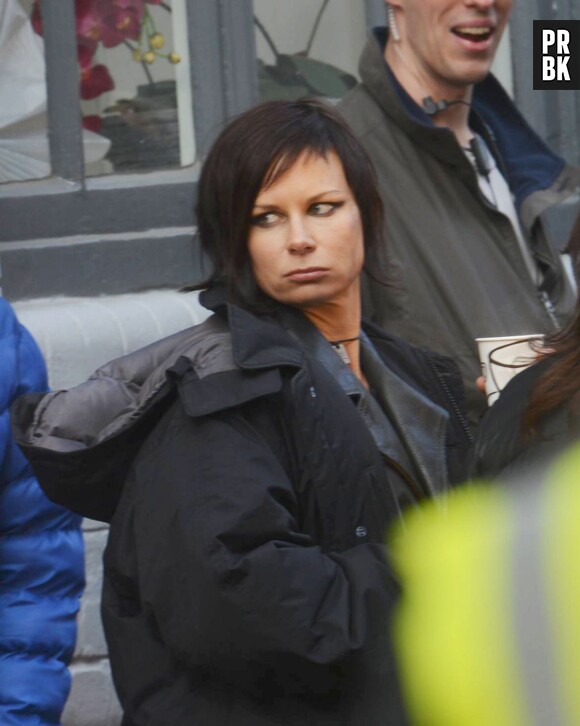 24 heures chrono saison 9 : Mary Lynn Rajskub aka Chloé relookée sur le tournage, le 22 janvier 2014 à Londres