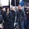 24 heures chrono saison 9 : Kiefer Sutherland et Mary Lynn Rajskub réunis sur le tournage à Londres, le 22 janvier 2014