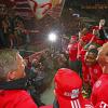 Franck Ribéry et toute l'équipe du Bayern Munich fêtent leur victoire du championnat de foot allemand, le 25 mars 2014 dans l'Olympiastadion de Berlin