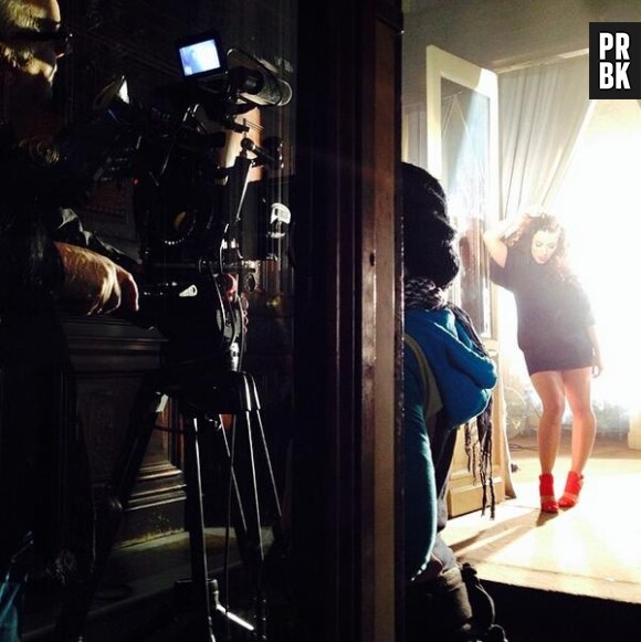 Maude lors du tournage de son clip avec Jason Derulo, 'Trumpets'