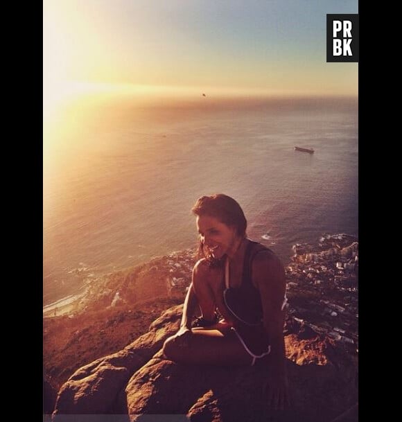 Shy'm : coucher de soleil en vacances en Afrique du Sud, en mars 2014