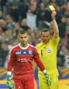  Lyon : Anthony Lopes averti en finale de la Coupe de la Ligue, le 19 avril 2014 au Stade de France 