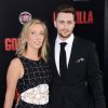 Aaron Taylor-Johnson et Sam Taylor-Wood à l'avant-première de Godzilla, le 8 mai 2014 à Los Angeles