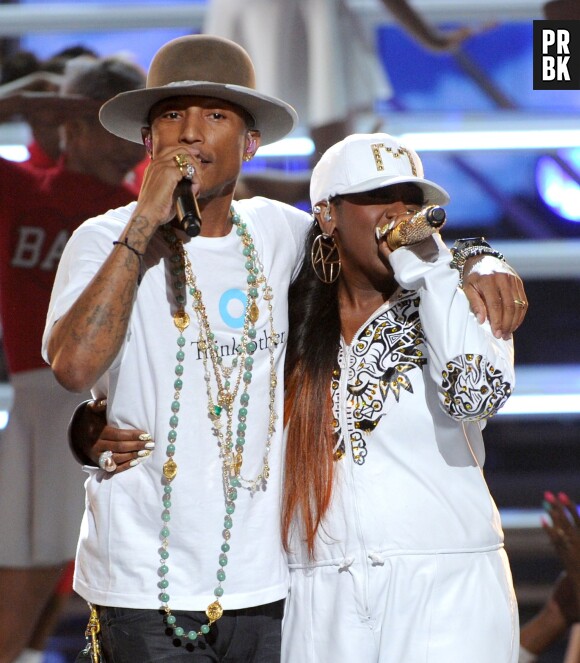 Pharrell Williams et Missy Elliott à la cérémonie des BET Awards 2014 à Los Angeles, le 29 juin 2014