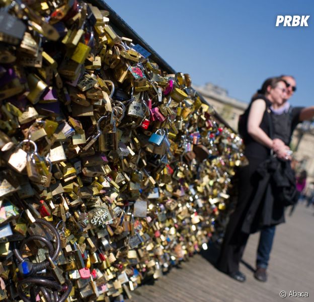 Les cadenas de l'amour sur le Pont des Arts à Paris