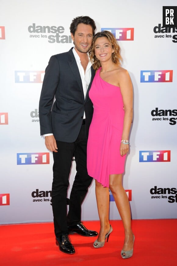 Vincent Cerutti et Sandrine Quétier lors de la conférence de presse de Danse avec les Stars 5 le 10 septembre 2014