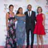 Tony Parker aux côtés de Marine Lorpheline, Christine Kelly et Sylvie Tellier sur le tapis rouge du 9ème gala Par Coeur, le 25 septembre 2014
