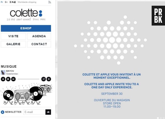 Colette et Apple : rendez-vous mystérieux le 30 septembre 2014
