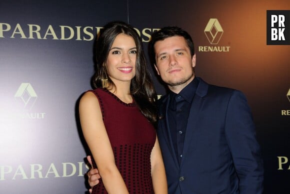 Josh Hutchson et Claudia Traisac sur le tapis rouge de Paradise Lost, le 21 octobre 2014 à Paris