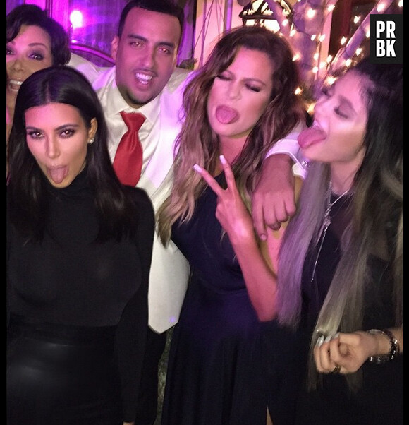 Kim Kardashian avec sa famille à l'anniversaire de French Montana, le 9 novembre 2014