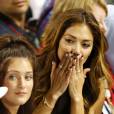  Nicole Scherzinger &eacute;mue apr&egrave;s la victoire en F1 de Lewis Hamilton, le 23 novembre 2014 &agrave; Abou Dhabi 