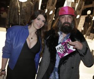 Sébastien Tellier et sa femme à la soirée Jeff Koons pour H&amp;M, le 9 décembre 2014 au Centre Pompidou