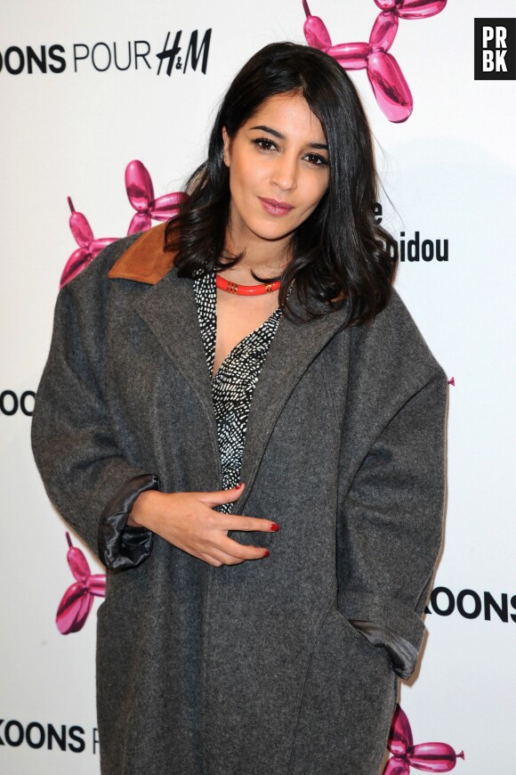 Leïla Bekhti à la soirée Jeff Koons pour H&M, le 9 décembre 2014 au Centre Pompidou