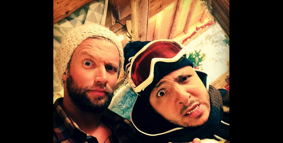 Benjamin Machet et Kamel sur le tournage des Anges fêtent Noël, le 11 décembre 2014