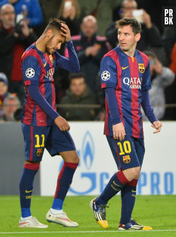 Neymar et Lionel Messi lors de la rencontre PSG-FC Barcelone, le 10 décembre 2014