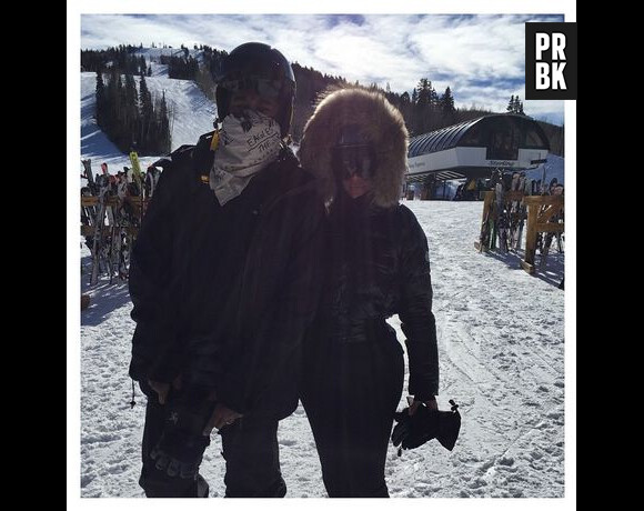 Kim Kardashian et Kanye West en couple au ski en janvier 2015