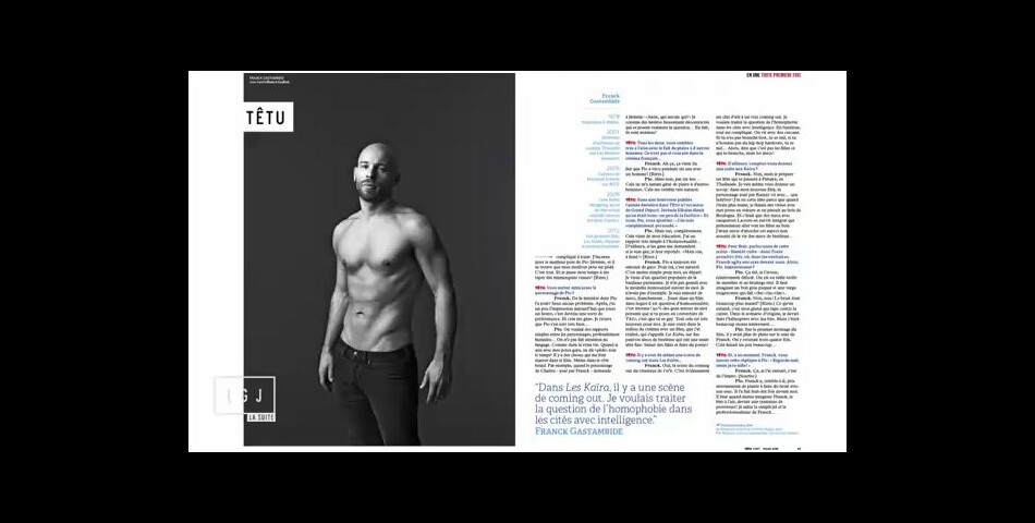  Franck Gastambide dans le magazine T&amp;ecirc;tu : la photo sexy d&amp;eacute;voil&amp;eacute;e sur le plateau du Grand Journal, le 26 janvier 2015 