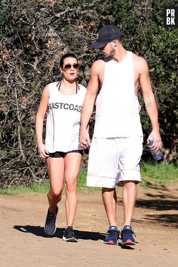 Lea Michele et Matthew Paetz complices, le 8 février 2015 à Los Angeles