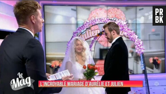 Aurélie Dotremont et Julien Bert mariés dans Le Mag de NRJ 12, le 13 février 2015