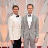 Neil Patrick Harris et son compagnon sur le tapis rouge des Oscars, le 22 février 2015 à Los Angeles