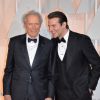 Bradley Cooper et Clint Eastwood sur le tapis rouge des Oscars, le 22 février 2015 à Los Angeles