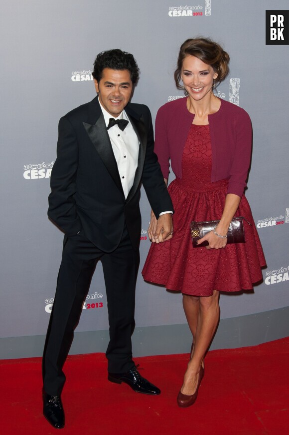 Jamel Debbouze et Mélissa Theuriau sur le tapis rouge des César 2013