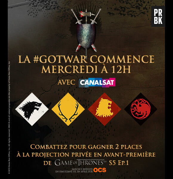 Participez à la #GoTWar pour assister à l'avant-première de l'épisode 1 de Game of Thrones saison 5
