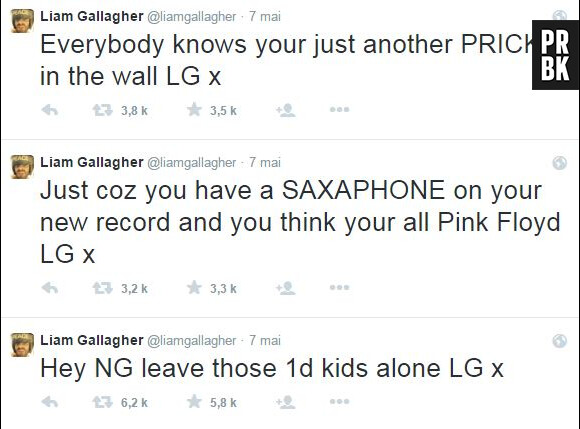 Liam Gallagher défend Zayn Malik sur Twitter