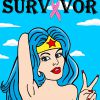 Wonder Woman avec les cicatrices d'une ablation mammaire, un détournement de l'artiste AleXsandro Palombo qui sensibilise le public au cancer du sein.