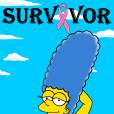 Marge Simpson avec les cicatrices d'une ablation mammaire, un détournement de l'artiste AleXsandro Palombo qui sensibilise le public au cancer du sein.