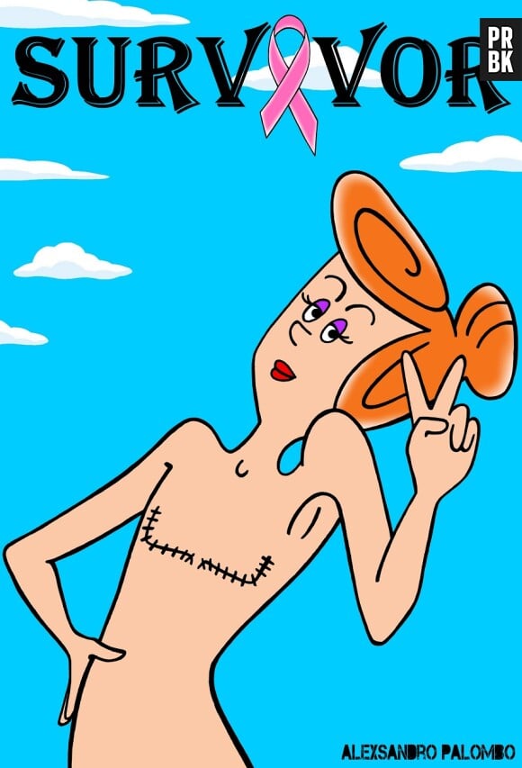 Une héroine de dessin animé avec les cicatrices d'une ablation mammaire, un détournement de l'artiste AleXsandro Palombo qui sensibilise le public au cancer du sein.
