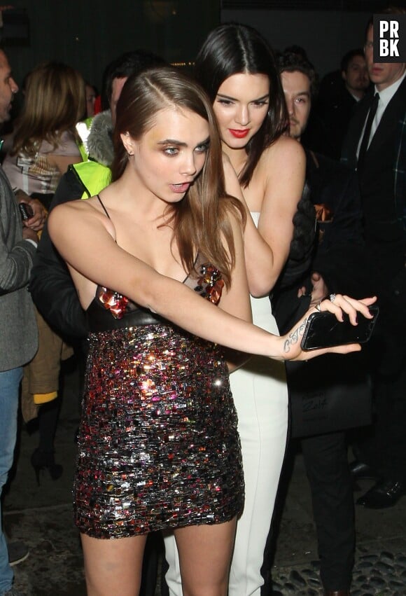 Cara Delevingne et Kendall Jenner à Londres, le 2 décembre 2014
