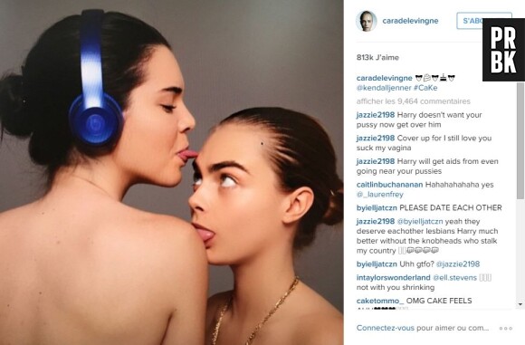 Kendall Jenner et Cara Delevingne se lèchent mutuellement, et totalement nues, sur Instagram