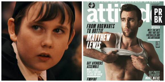 Matthew Lewis (Neville) : à gauche dans Harry Potter en 2001, à droite en Une du magazine Attitude en 2015