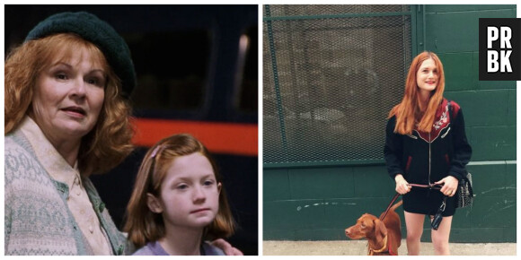 Bonnie Wright (Ginny) : à gauche dans Harry Potter en 2001, à droite en mai 2015 sur Instagram