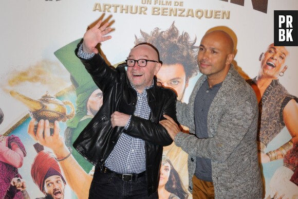 Michel Blanc et Eric Judor à l'avant-première du film Les Nouvelles Aventures d'Aladin réalisé par Arthur Benzaquen, le 6 octobre 2015 au Grand Rex à Paris