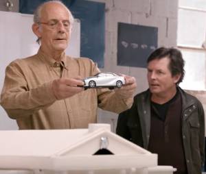 Retour vers le futur : Marty (Michael J.Fox) et Doc (Christopher Lloyd) réunis dans une pub de Toyota