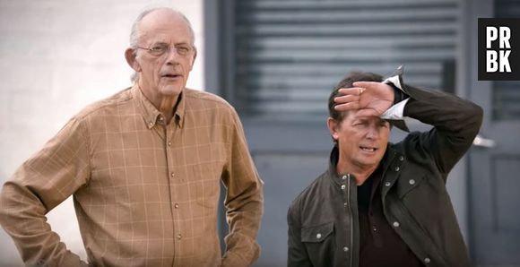 Retour vers le futur : Marty (Michael J.Fox) et Doc (Christopher Lloyd) réunis dans une pub de Toyota