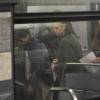 Kristen Stewart dans le métro à Paris le 28 octobre 2015 pour le tournage du film Personal Shopper d'Olivier Assayas