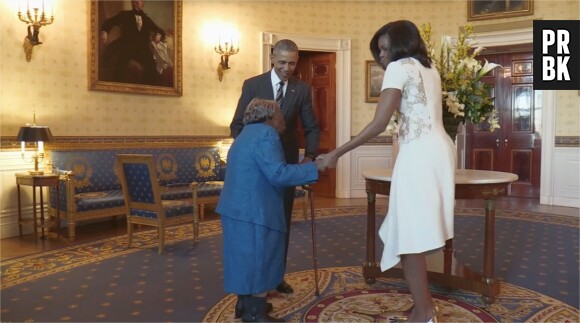 Barack Obama et Michelle Obama accueillent Virginia McLaurin à la Maison-Blanche