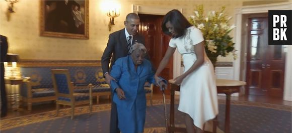 Barack Obama et Michelle Obama accueillent Virginia McLaurin à la Maison-Blanche