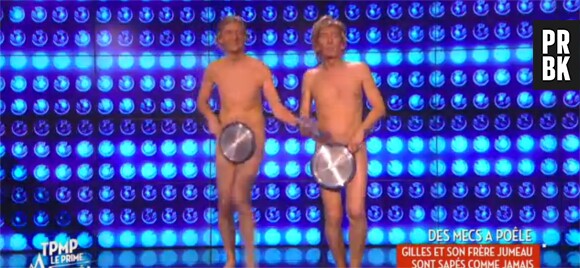 Gilles Verdez danse nu avec son sosie dans le prime de TPMP diffusé le 14 mars 2016 sur D8