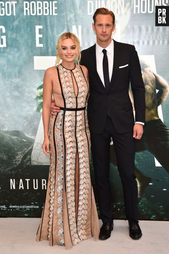 Margot Robbie et Alexander Skarsgard à l'avant-première de Tarzan le 5 juillet 2016 à Londres