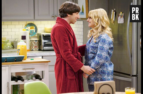 The Big Bang Theory : Howard  (Simon Helberg) et Bernadette (Melissa Rauch) sur une photo