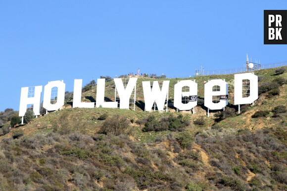 Le panneau Hollywood est devenue Hollyweed dans la nuit du Nouvel An