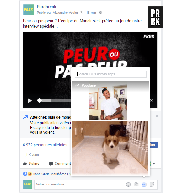 Facebook : le bouton gif débarque dans les commentaires !