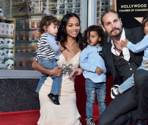 Zoe Saldana avec son mari et ses enfants