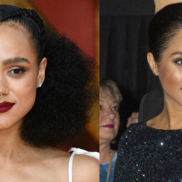 Nathalie Emmanuel à gauche et Meghan Markle à droite